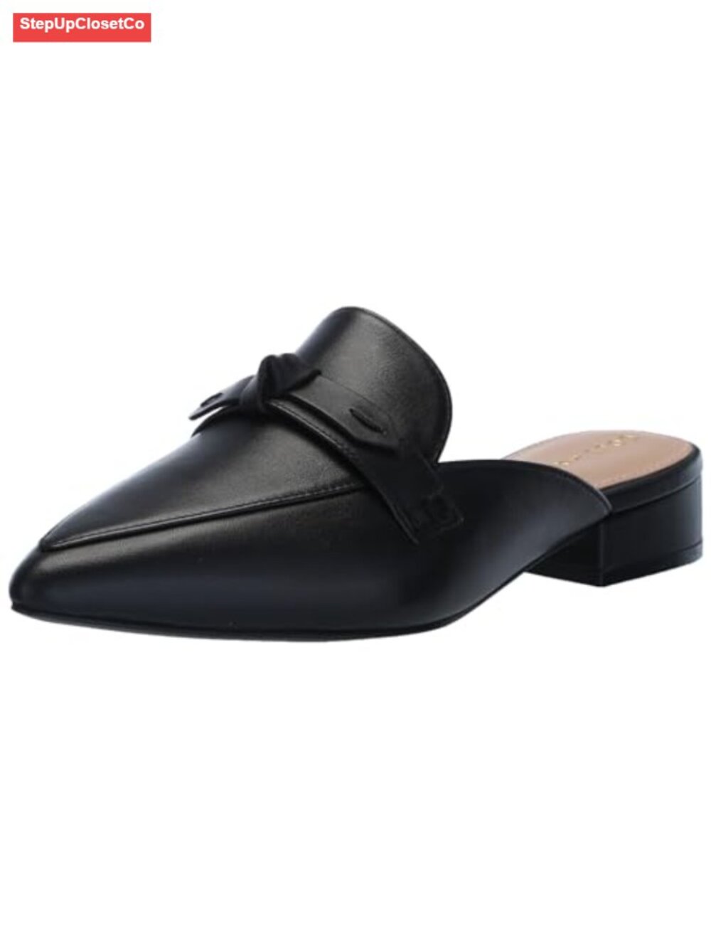 Nylon Pointed Toe Bow Mule with Keeper, Wrapped Heel 25mm